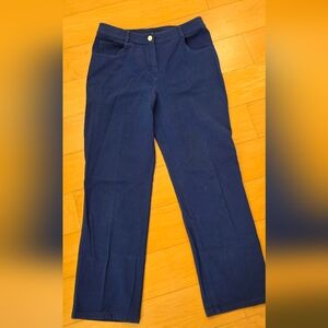 St. John Women's Stretch Pants High Rise Straight Leg - Blue